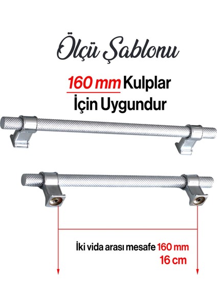 Hisar Krom Renk Metal Kulp 160 mm Tırtıklı Desen Çekmece Mobilya Mutfak Dolabı Dolap Kulpları Kulbu modelleri
