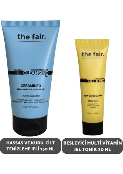 The Fair. Hassas ve Kuru Cilt Temizleme Jeli 150 ml ve Besleyici Multi Vitamin Jel Tonik 30 ml