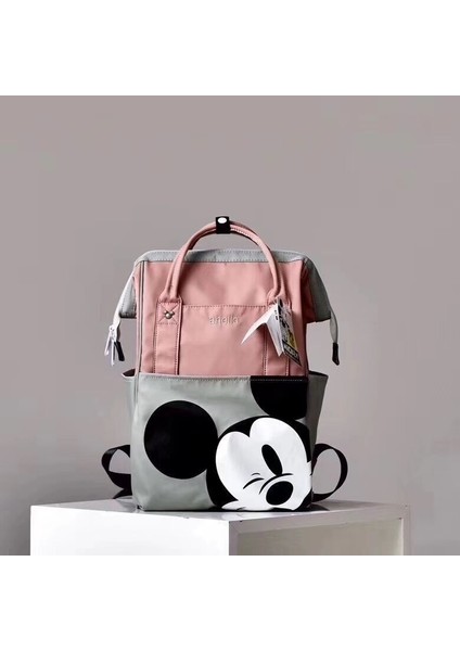 Sırt Çantası Işlemeli Kontrast Renk Mickey Çok Fonksiyonlu Büyük Kapasiteli Seyahat Çantası (Yurt Dışından)