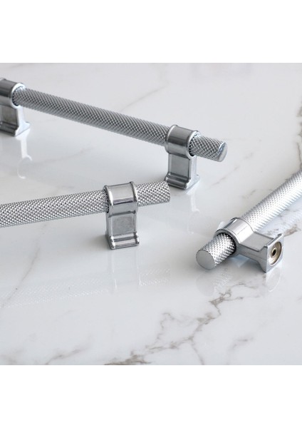 Hisar Krom Renk Metal Kulp 224 mm Tırtıklı Desen Mobilya Mutfak Çekmece Dolabı Dolap Kulpları Kulbu indirimleri