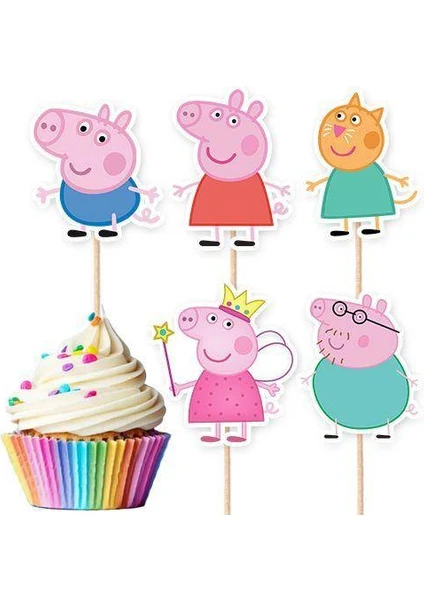 Parti Dükkanım Peppa Pig Şekilli Kürdan 10 Adet