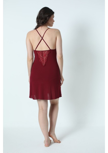 9620 Kadın Çeyizlik Dantelli Penye 6'lı Set -Bordo indirimleri