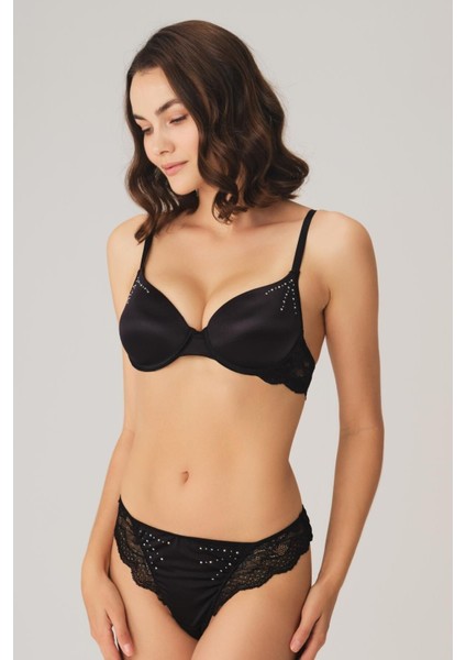 Kadın Dantelli Sabahlık Balenli Destekli Dolgulu Taşlı Sütyen ve String 3lü Takım (4833) fiyatları