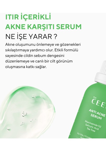 The Ceel SivilceAkne Cilt Serumu Salisilik Asit Çay AğacıItır 30 ml