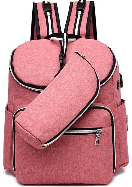 Anne Çantası, Anne ve Bebek, Anne Sırt Çantası, Taşınabilir Iki Parçalı Set, Büyük Kapasiteli, Seyahat Çantası (Yurt Dışından)