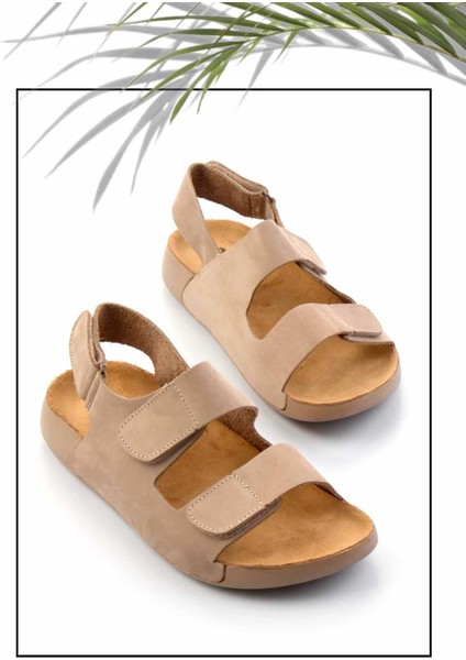 Bej Nubuk Kadın Terlik K05819021101