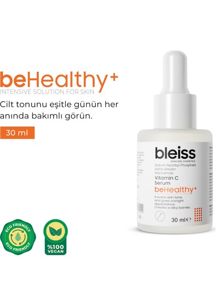 beHealthy + Cilt Aydınlatıcı ve Leke Karşıtı Vitamin C ve Arbutin Serum