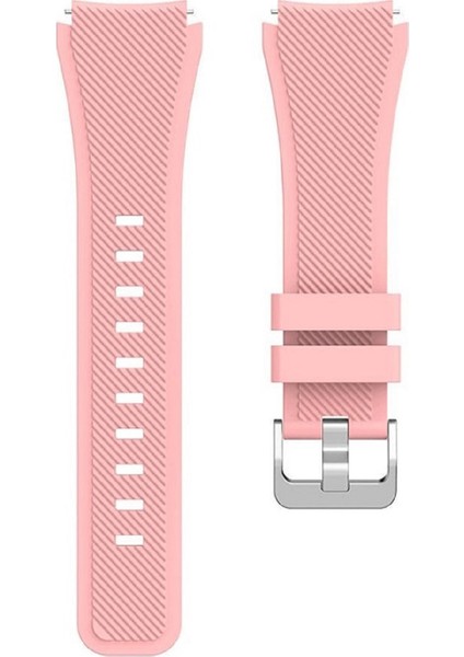 Amazfit Gtr 47MM ile Uyumlu Kordon Tırtık Desenli Tokalı Silikon Kayış