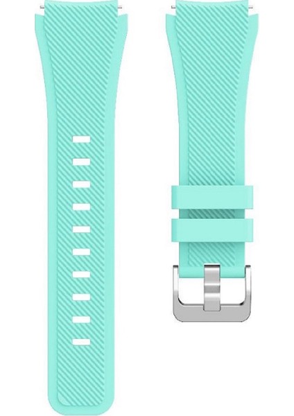 Samsung Gear S3 Frontier ile Uyumlu Kordon Tırtık Desenli Tokalı Silikon Kayış