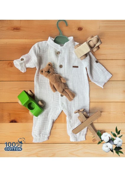Organik Pamuklu Müslin Bebek Tulumu - Eoko-Tex Sertifikalı fırsatları