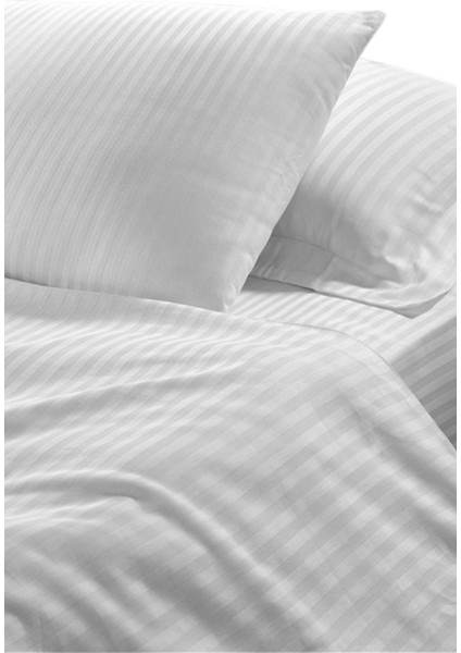 120X200 Tek Kişilik Pamuk Saten Nevresim Takımı (Lastikli Çarşaflı) 83 Tel Pamuklu Beyaz fiyatları