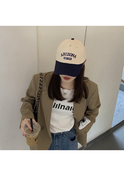 Mektup Nakış Beyzbol Şapkası Yaz Tüm Maç Gündelik Renk Eşleştirme Kap (Yurt Dışından)