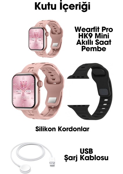 Hk9 Mini Akıllı Kol Saati 42MM Amoled Ekran Rose Gold