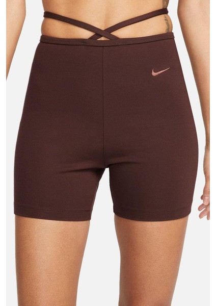 Sportswear Everyday Modern 5 Inch Biker Shorts Kadın Tayt Şort Kahverengi modelleri
