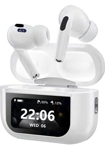 A88 Pro OLED Ekranlı Anc/enc Destekli 5.0 Beyaz Bluetooth Kulaklık Beyaz