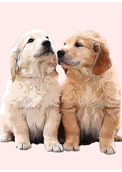 Golden Retriever Yavruları Tablo Ahşap Poster Dekoratif
