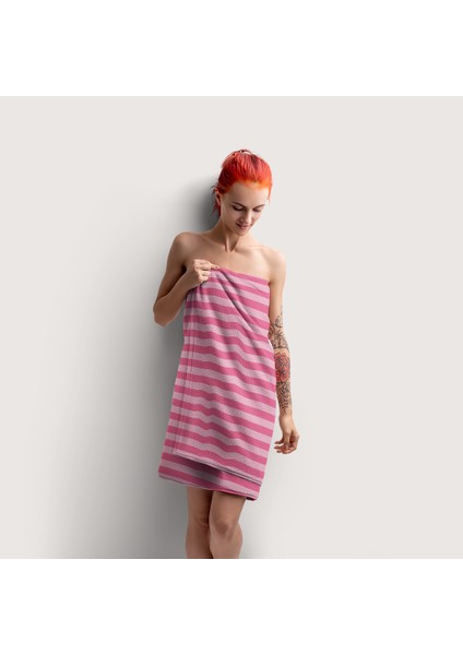 Pembe Çizgili Renkli Desenli Baskılı Plaj Deniz Havlusu fiyatları