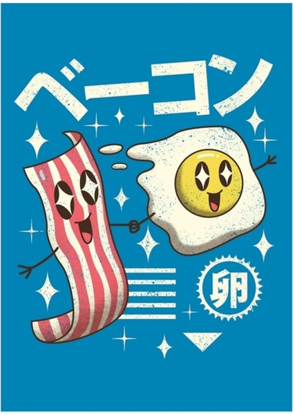 Kawaii Kahvaltı Tablo Ahşap Poster Dekoratif