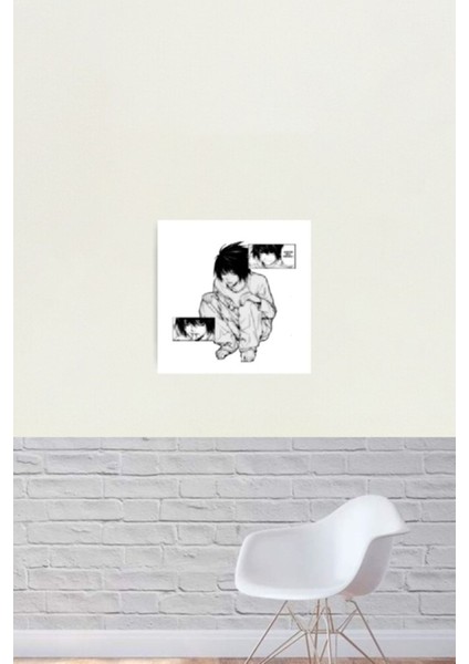 L Lawliet Glitched Manga Panel Tablo Ahşap Poster Dekoratif fiyatları
