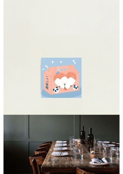 Onigiri Kutusu Tablo Ahşap Poster Dekoratif