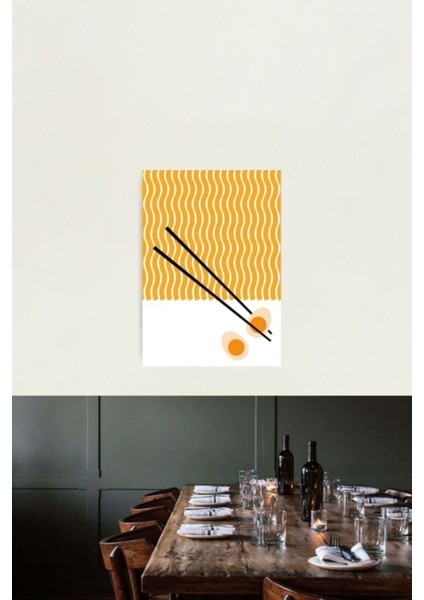 Yumurtalı Ramen Tablo Ahşap Poster Dekoratif