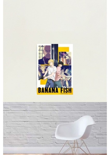 Muz Balığı Resmi Afiş Kapak Tasarımı Tablo Ahşap Poster Dekoratif