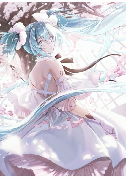 Hatsune Miku Sakura Baskı Tablo Ahşap Poster Dekoratif