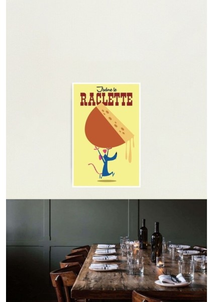 Raclette Poster Tablo Ahşap Poster Dekoratif