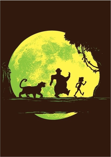 Jungle Moonwalk Tablo Ahşap Poster Dekoratif