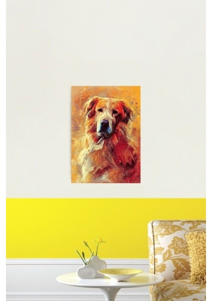 Golden Retriever Köpeği #retriever #hayvanlar Tablo Ahşap Poster Dekoratif