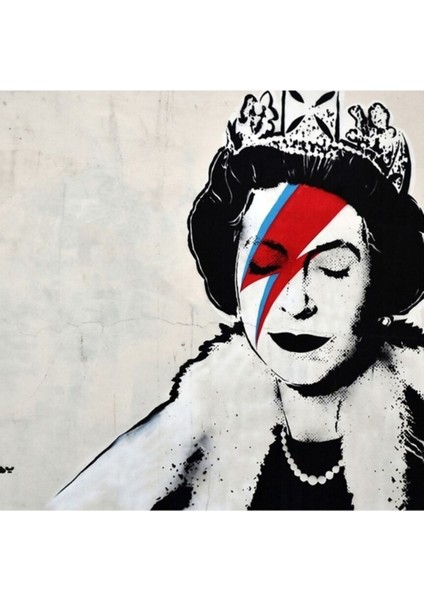 Banksy Ingiltere Ingiltere Kraliçesi Elisabeth Rock Grubu Yüz Makyajı Tablo Ahşap Poster Dekoratif