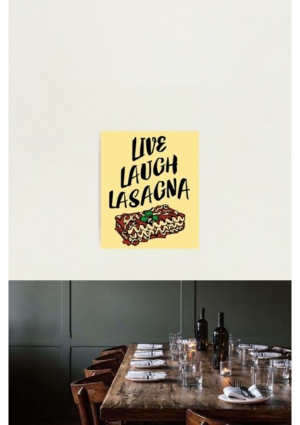 Canlı Gülüş Lazanya Tablo Ahşap Poster Dekoratif fiyatları