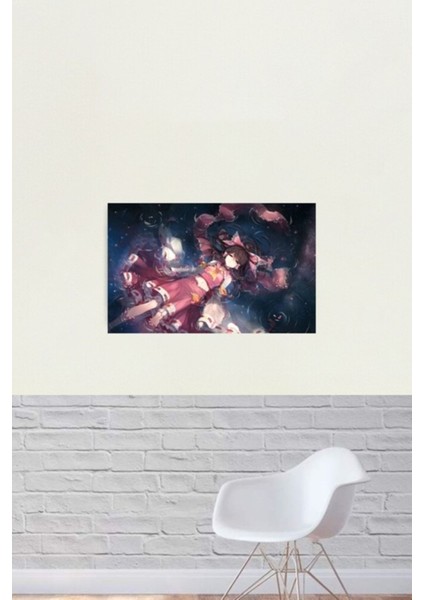 Touhou - Reimu Tablo Ahşap Poster Dekoratif