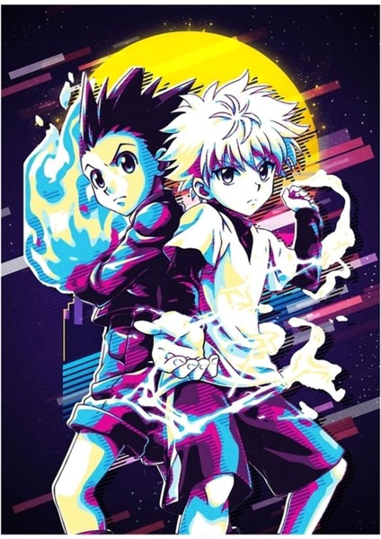 Vintage Anime Hanter Tablo Ahşap Poster Dekoratif