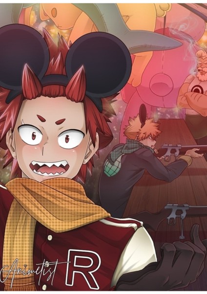 Kiribaku - Atış Kabini - Boku No Hero Academia Tablo Ahşap Poster Dekoratif