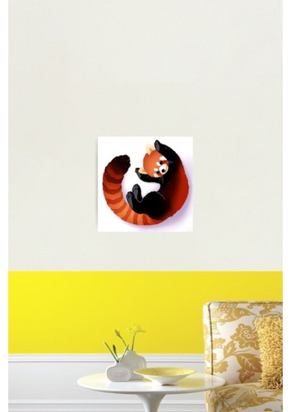 Red Panda Tablo Ahşap Poster Dekoratif