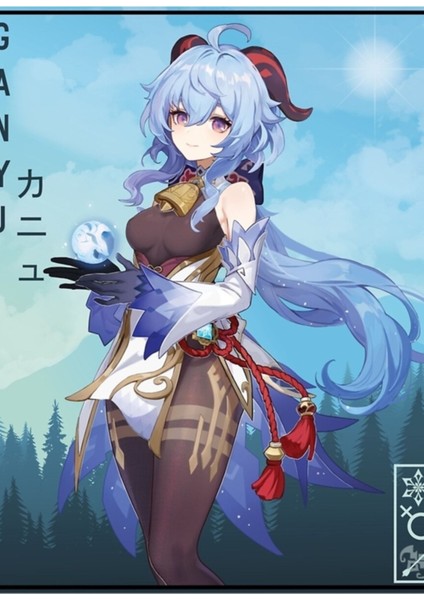 Ganyu Genshin Etkisi - Coco Keçisi Tablo Ahşap Poster Dekoratif