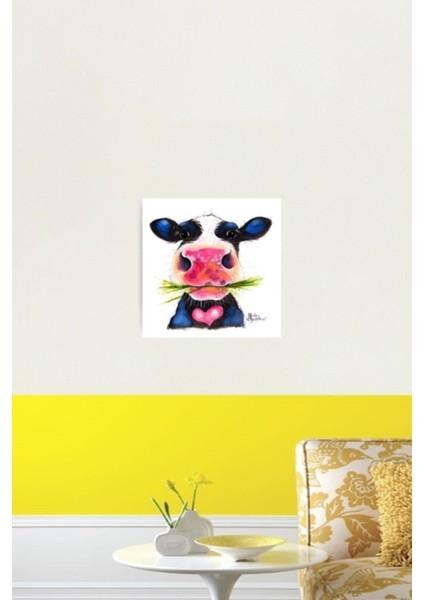 Nosy Cow Baskı Shirley Macarthur Tarafından 'taşlı' Tablo Ahşap Poster Dekoratif