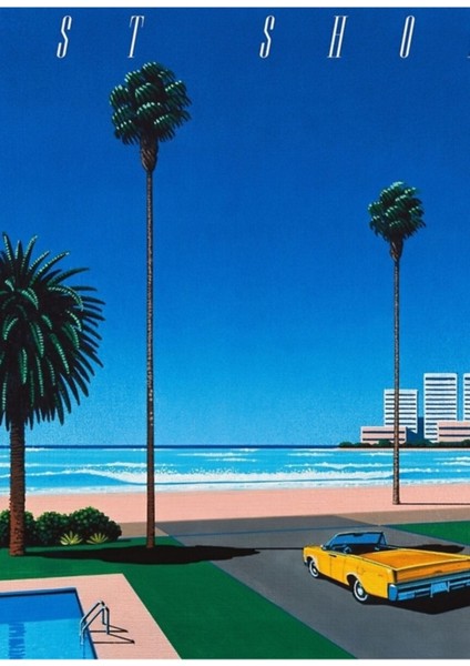 Hiroshi Nagai Sanat Baski Poster East Shore Vaporwave Estetik Tablo Ahşap Poster Dekoratif