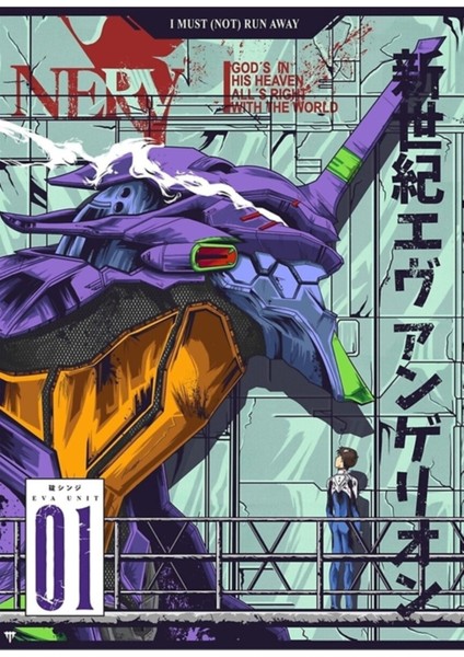 Neon Genesis Evangelion (Evangelion Unit-01) Tablo Ahşap Poster Dekoratif