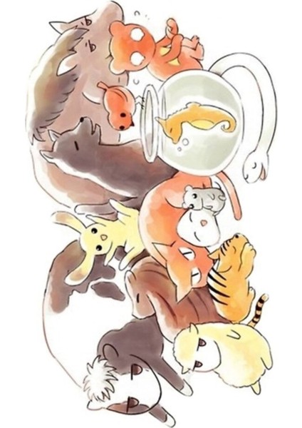 Meyve Sepeti Zodyak Hayvanlar + Pirinç Topu Tablo Ahşap Poster Dekoratif