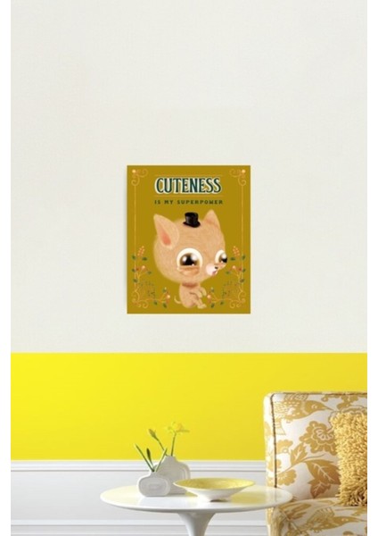 Fantastik Garip Hayvanlar, Garip Kedi, Sevimlilik Benim Süper Gücümdür Tablo Ahşap Poster Dekoratif fiyatları
