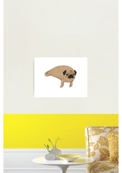 Pug Köpek Denizayısı Sanatı Tablo Ahşap Poster Dekoratif