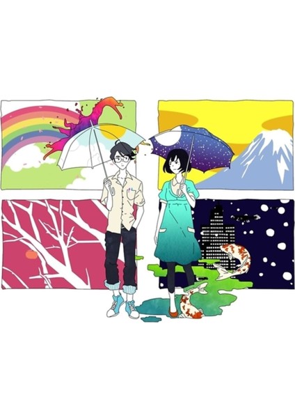 Tatami Gökadası- Kahraman ve Akashi Tablo Ahşap Poster Dekoratif