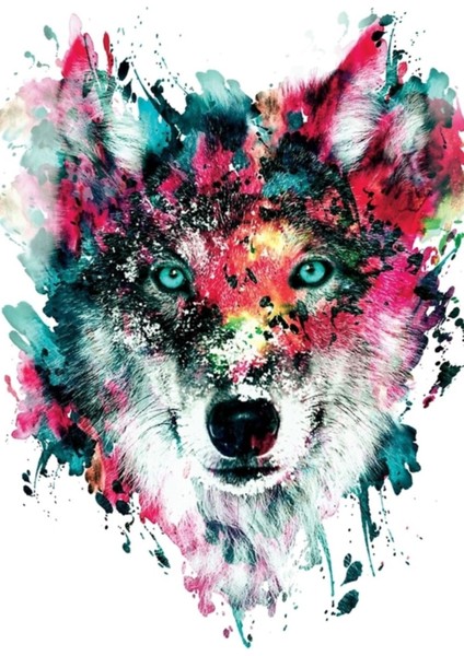 Wolf Iı Tablo Ahşap Poster Dekoratif