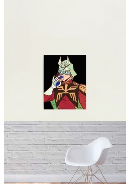 Gundam'ın Char Aznable Tablo Ahşap Poster Dekoratif