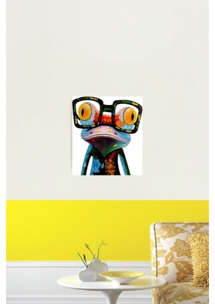 Hipster Kurbağa Nerd Gözlük Tablo Ahşap Poster Dekoratif fiyatları