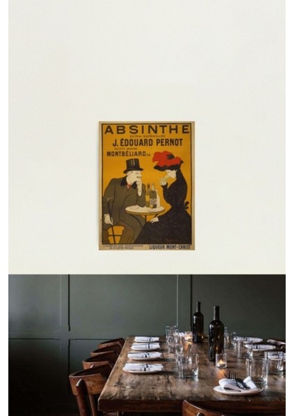 Leonetto Cappiello'dan 'absinthe' (Reprodüksiyon) Tablo Ahşap Poster Dekoratif