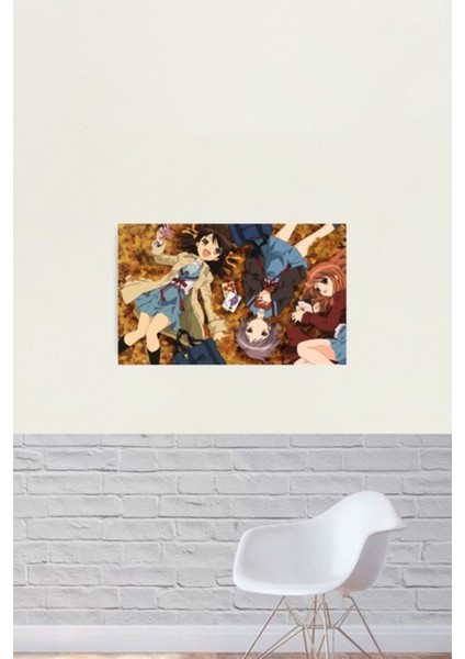 Haruhi, Nagato ve Mikuru Tablo Ahşap Poster Dekoratif