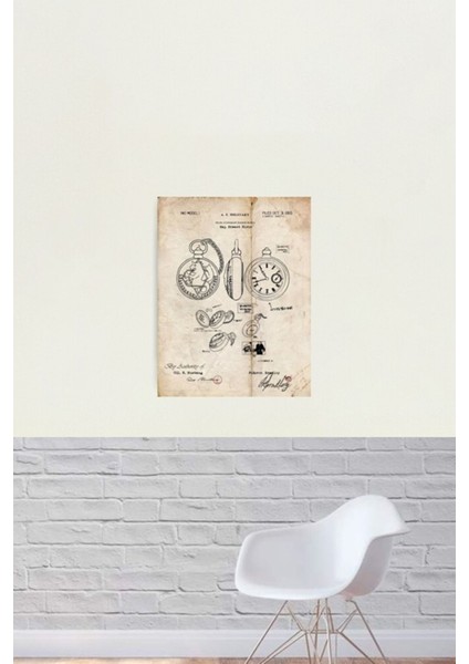 Fullmetal Alchemist - State Alchemist Cep Saati Patent Çizimi Tablo Ahşap Poster Dekoratif